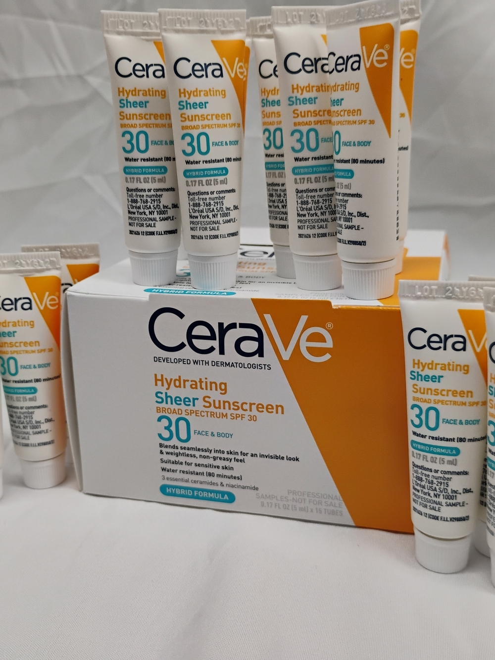 15 pack EXP 07-27: CeraVe Hydrating Sheer Sunscreen 2.55 Fl Oz in total!
